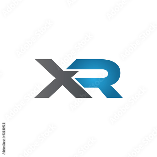 XR company linked letter logo blue