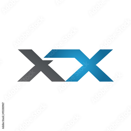 XX company linked letter logo blue