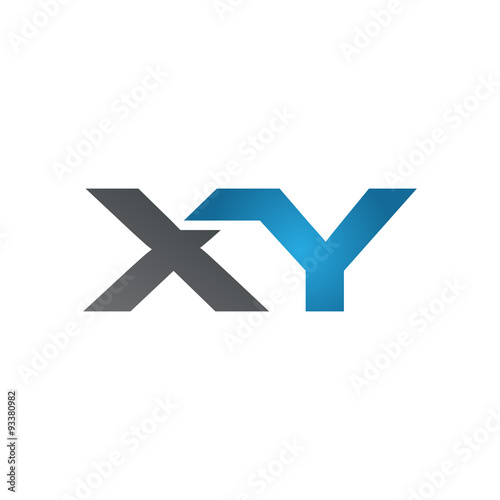 XY company linked letter logo blue