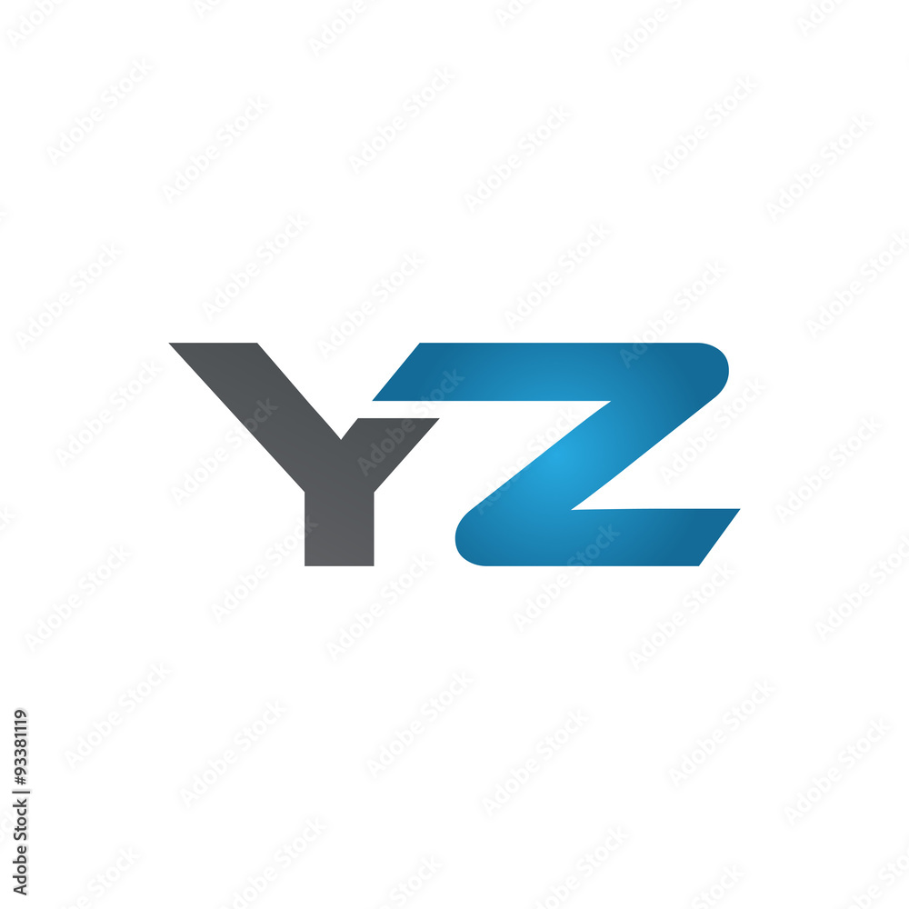 YZ company linked letter logo blue YZ company linked letter logo blue