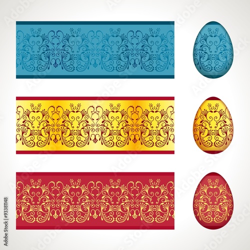 Decoration for Easter eggs, seamless frieze pattern