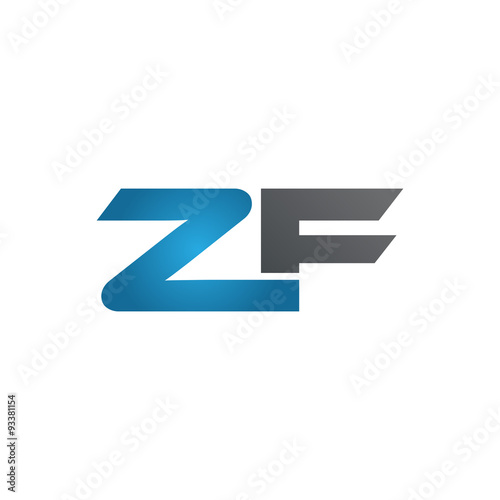 Free Download ZF company linked letter logo blue - GFXLoad