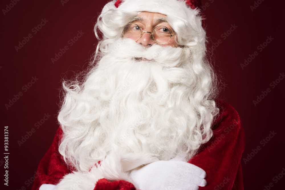 Portrait of cheerful santa claus in the studio Portrait of cheerful santa claus in the studio