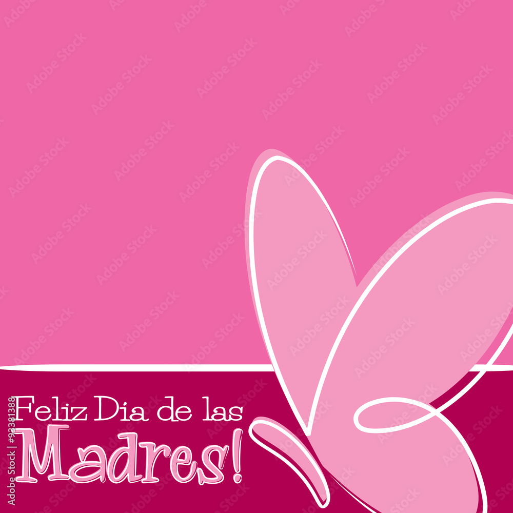 Hand Drawn Spanish Happy Mother's Day card in vector format.