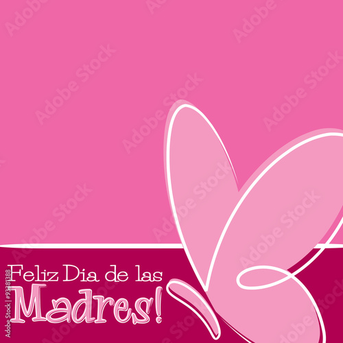 Hand Drawn Spanish Happy Mother's Day card in vector format.