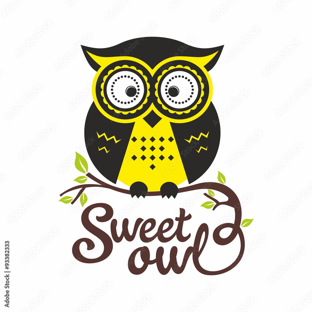 Naklejka premium Sweet owl