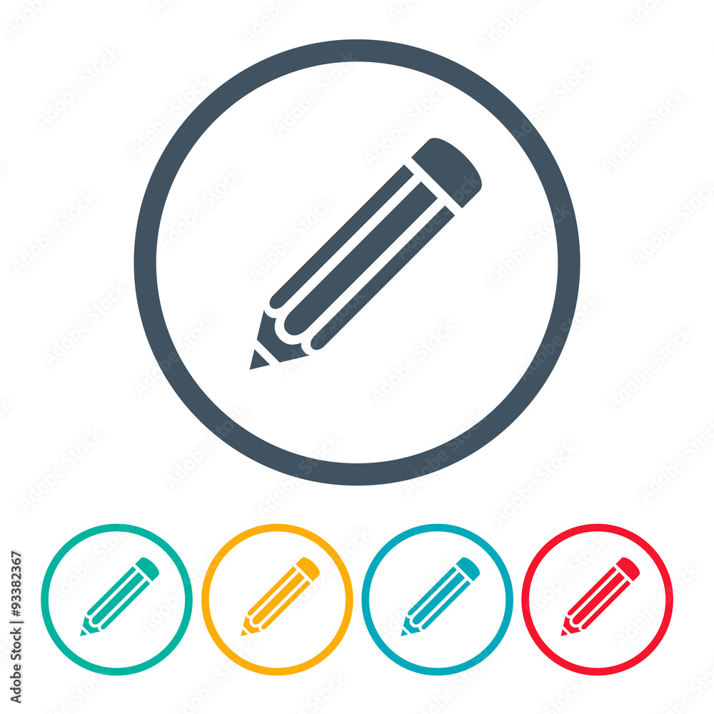 set pencils icons different color on the white background set pencils icons different color on the white background