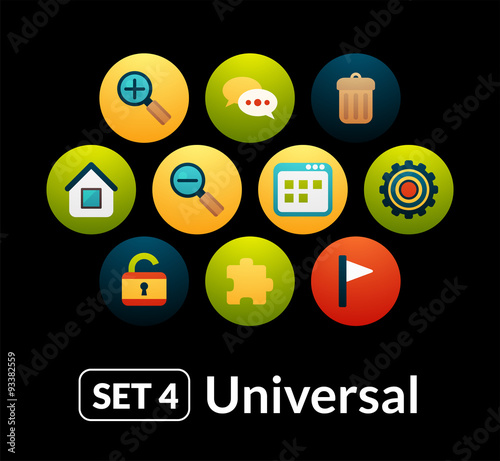 Flat icons vector set 4 - universal collection