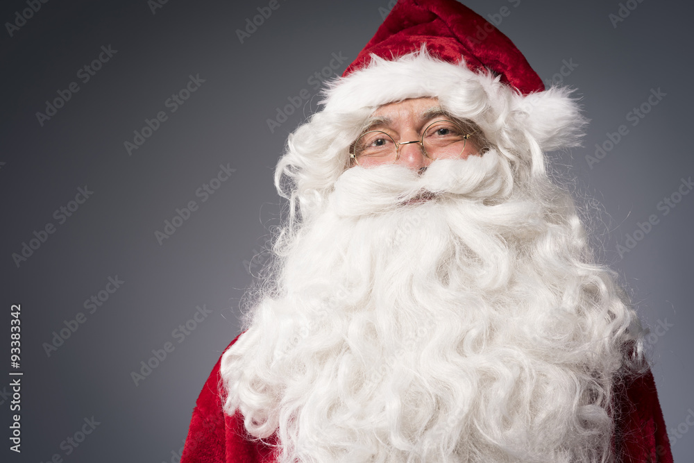Cheerful Santa claus is waiting for you