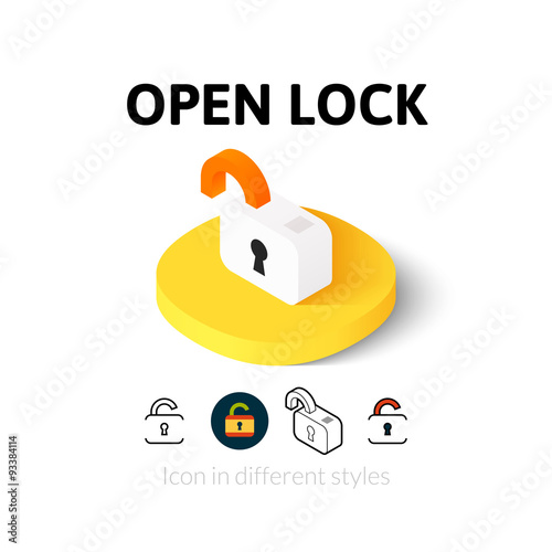Open lock icon in different style