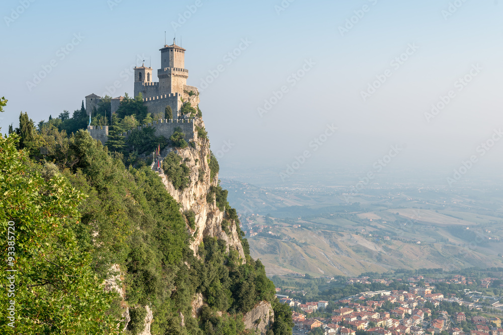 Guaita Tower, view of the castle of the Republic of San Marino, Italy