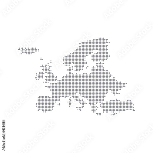 Grey Map Europe In The Dot. Vector illustration