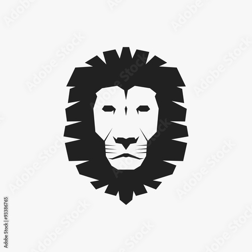 Black Lion Head Icon. Vector Illustration