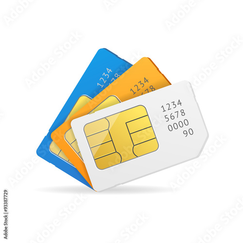 Sim Card Set. Vector