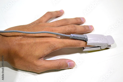 Obraz na plátně Measurement spo2 by finger probe