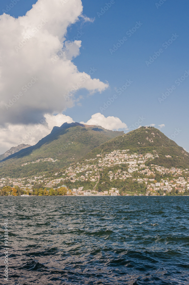 Lugano, Stadt, Lago di Lugano, Luganersee, See, Seerundfahrt, Monte Brè, Ausflugsberg, Aussichtspunkt, Uferweg, Schifffahrt, Tessin, Schweiz