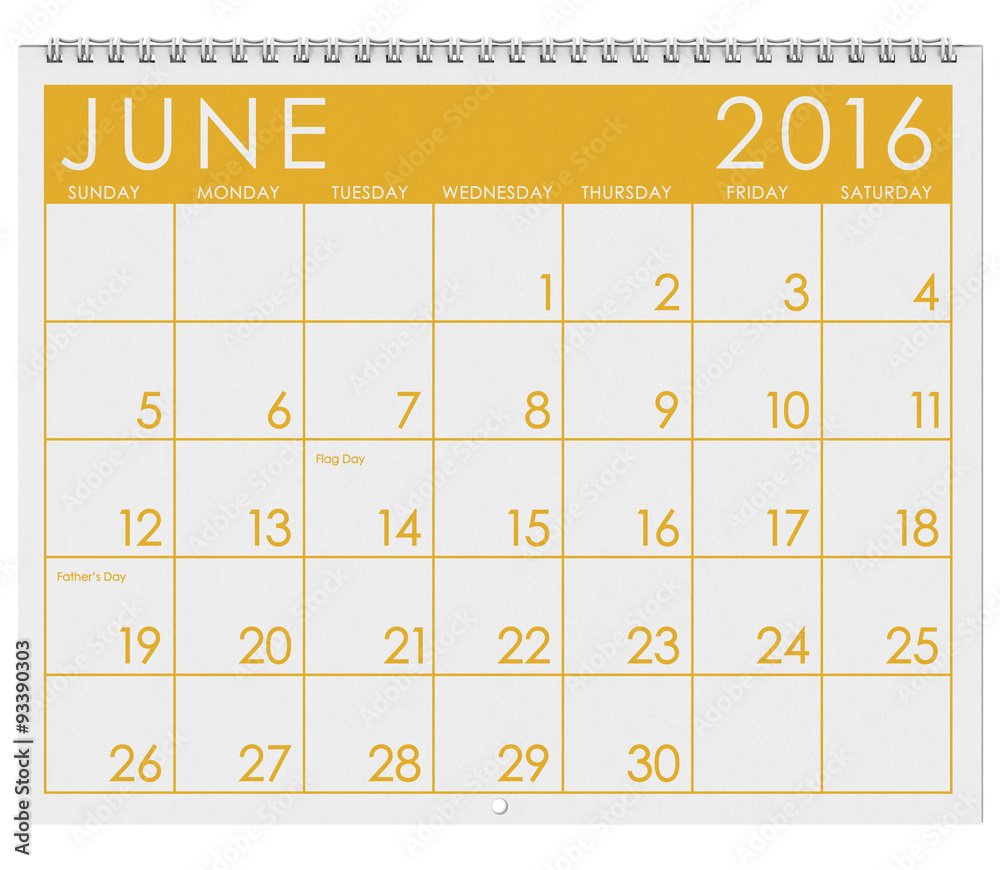 16 Calendar Month Of June Stock Photo Adobe Stock