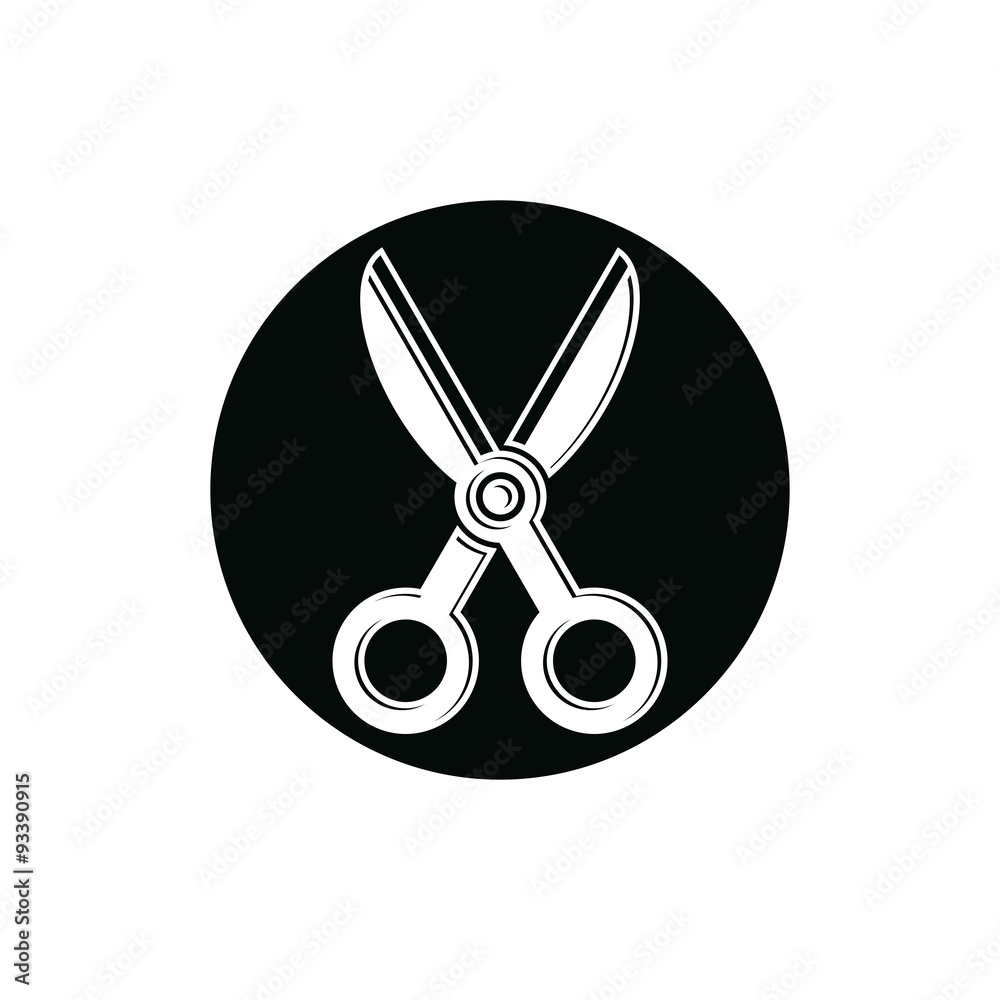 Simple scissors illustration, tailor work tool. Sharp instrument Simple scissors illustration, tailor work tool. Sharp instrument