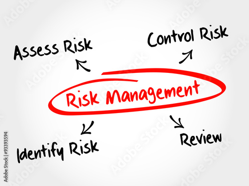 Risk management mind map flowchart business concept for presentations and reports