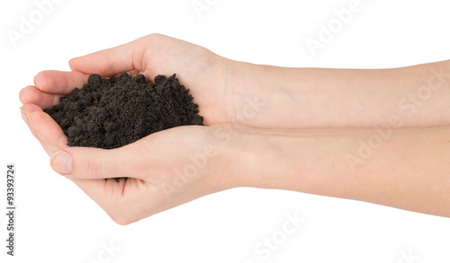 Heap of ground in humans hands