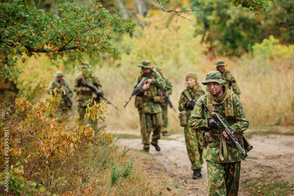 russian special squad engaged in the exploration of the area