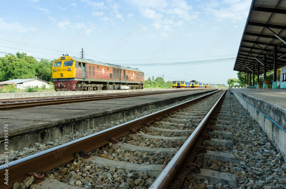 Trains and railway tracks in the daytime. Trains and railway tracks in the daytime.