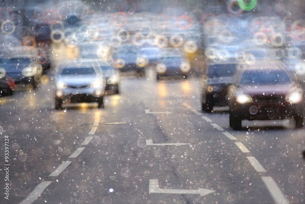 Obraz premium śnieg w tle miasta Expressway