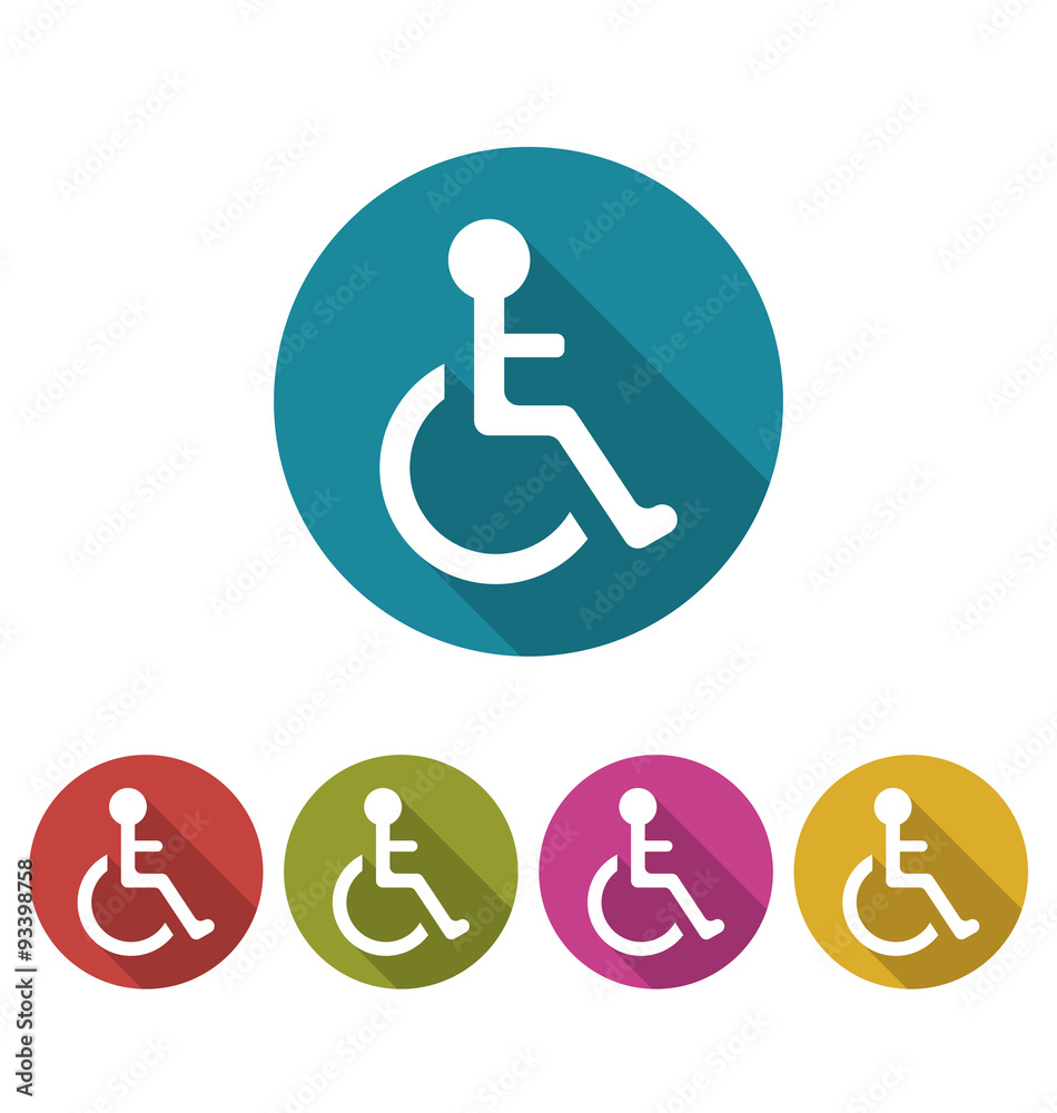 Colorful Pictogram of Disabled in Wheelchai Colorful Pictogram of Disabled in Wheelchai