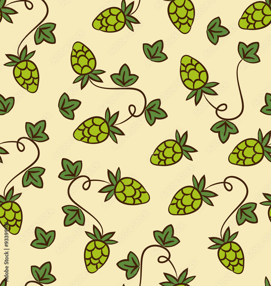 Seamless Pattern Hops Plans for Beer Seamless Pattern Hops Plans for Beer
