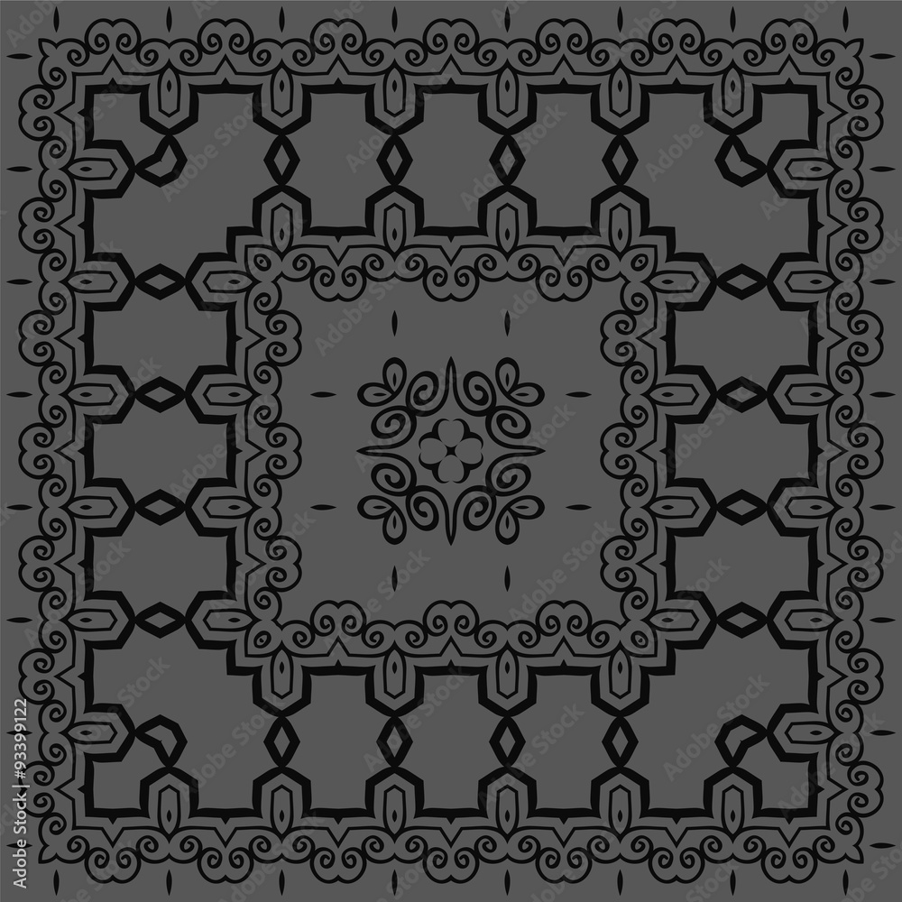 Beautiful tile ornament. Square pattern. Vector illustration. Beautiful tile ornament. Square pattern. Vector illustration.