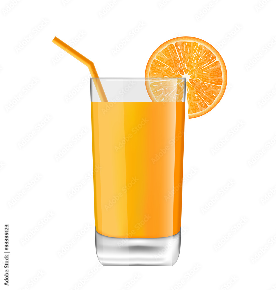 Summer Cool Cocktail in Glass with Slice Summer Cool Cocktail in Glass with Slice