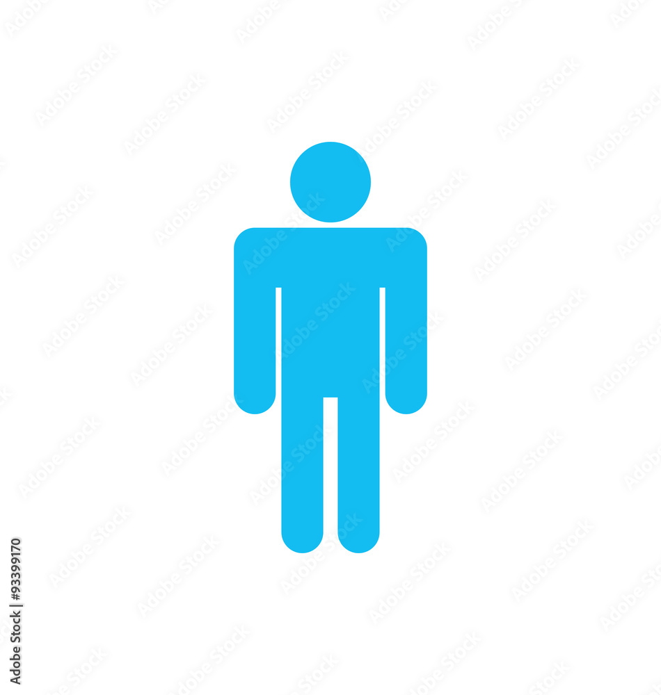 Flat icon of Male Isolated on White Background Flat icon of Male Isolated on White Background