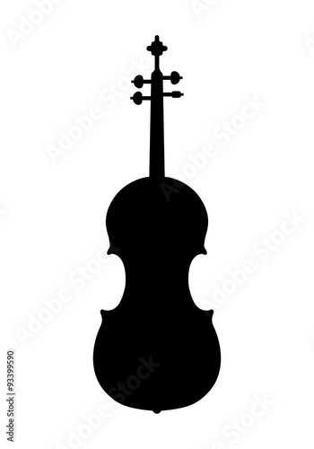 Music instrument Violin. Black silhouette. Vector illustration