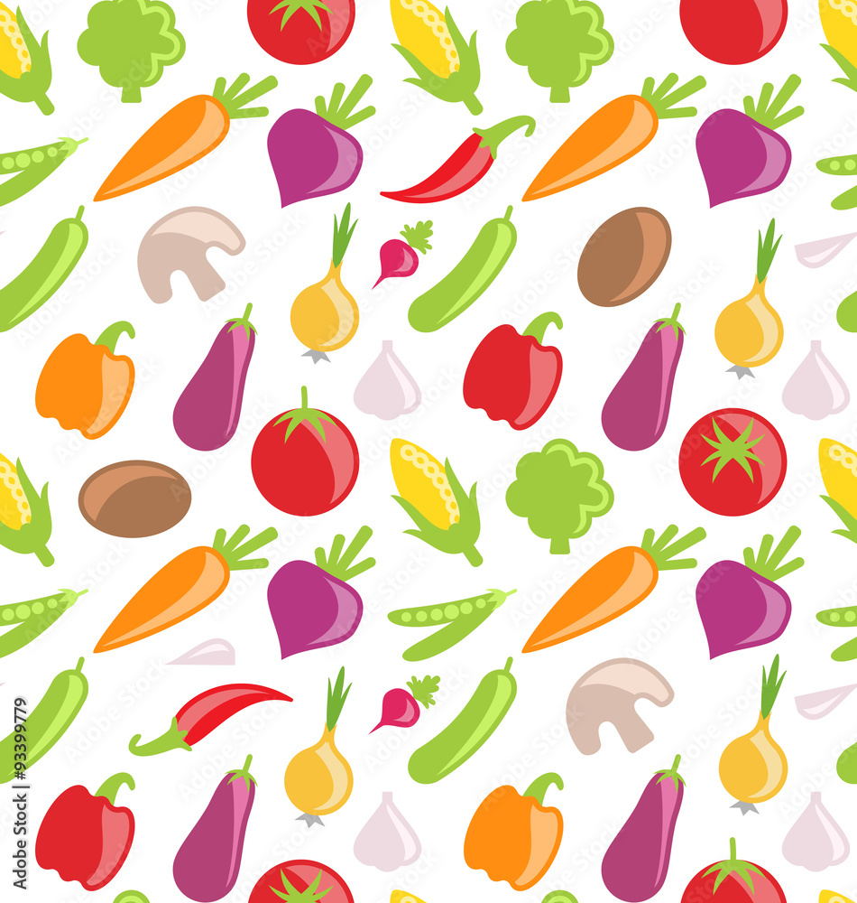 Seamless Pattern of Vegetables Seamless Pattern of Vegetables