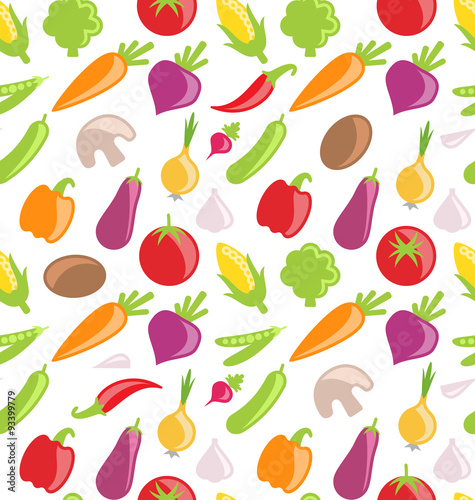 Seamless Pattern of Vegetables