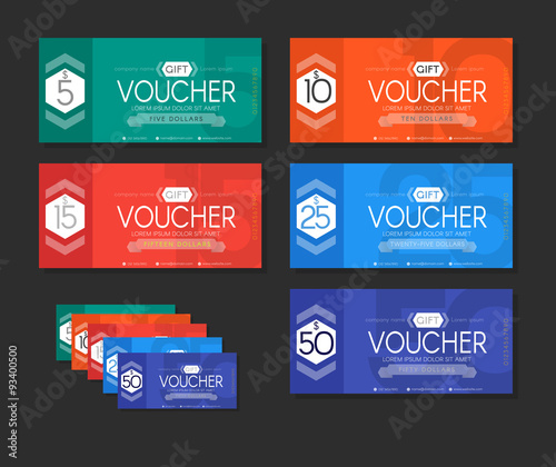Voucher Template Material Design Palette.