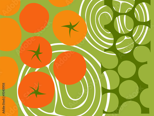 abstract illustration of tomatoes