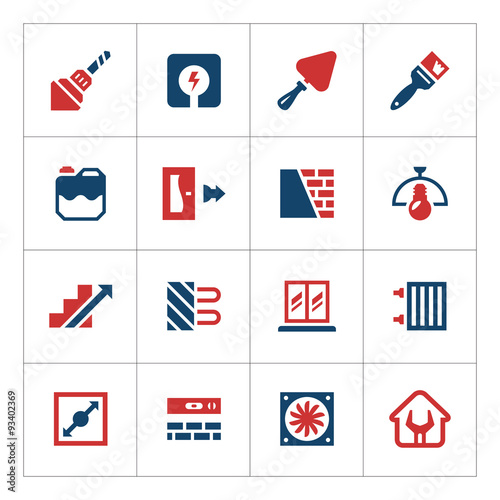Set color icons of repair and building