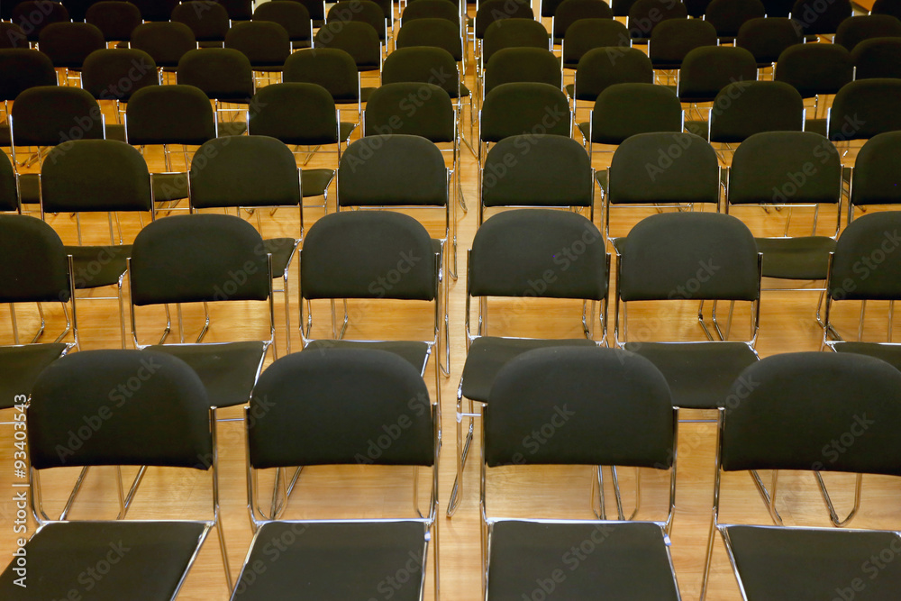 Rows of empty chairs in a seminar hall Rows of empty chairs in a seminar hall
