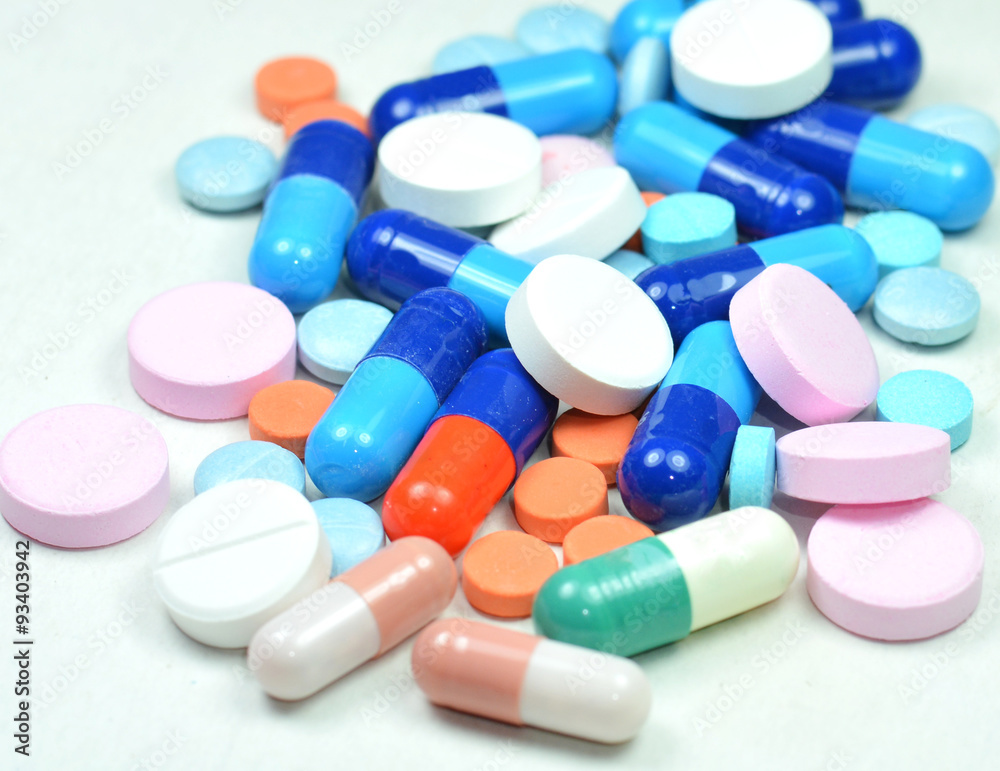 Many pills and tablets isolated on white background Many pills and tablets isolated on white background