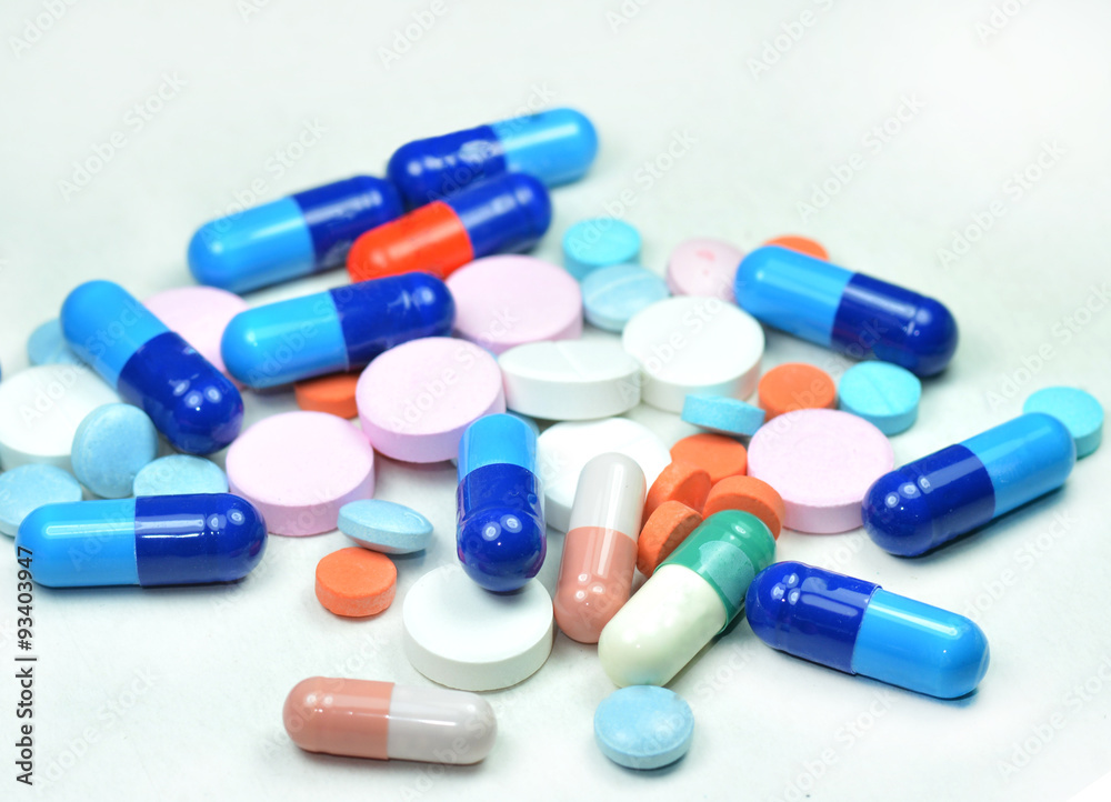 Many pills and tablets isolated on white background Many pills and tablets isolated on white background
