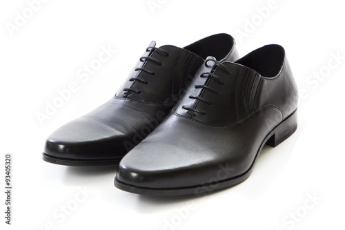 Black leather shoes