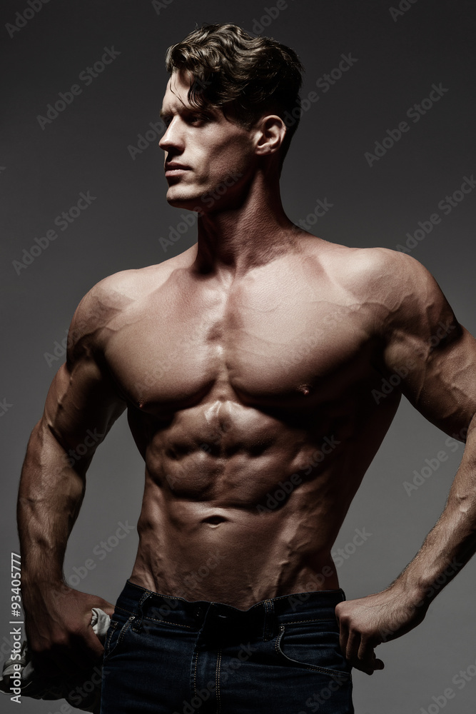 Handsome muscular man posing.