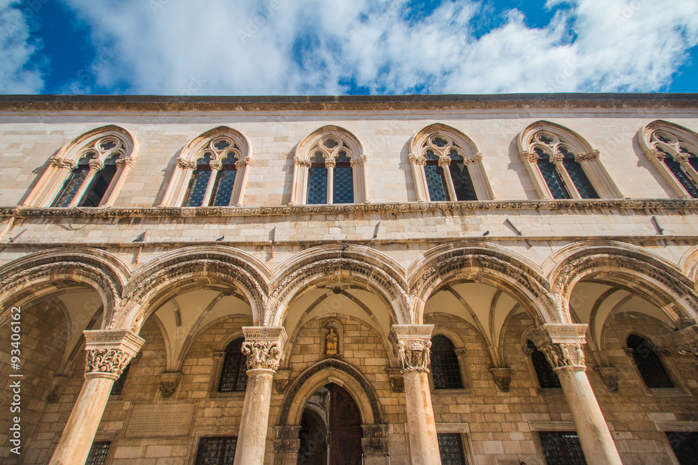 Arches of Rector's Palace in Dubrovnik, Croatia, UNESCO site
