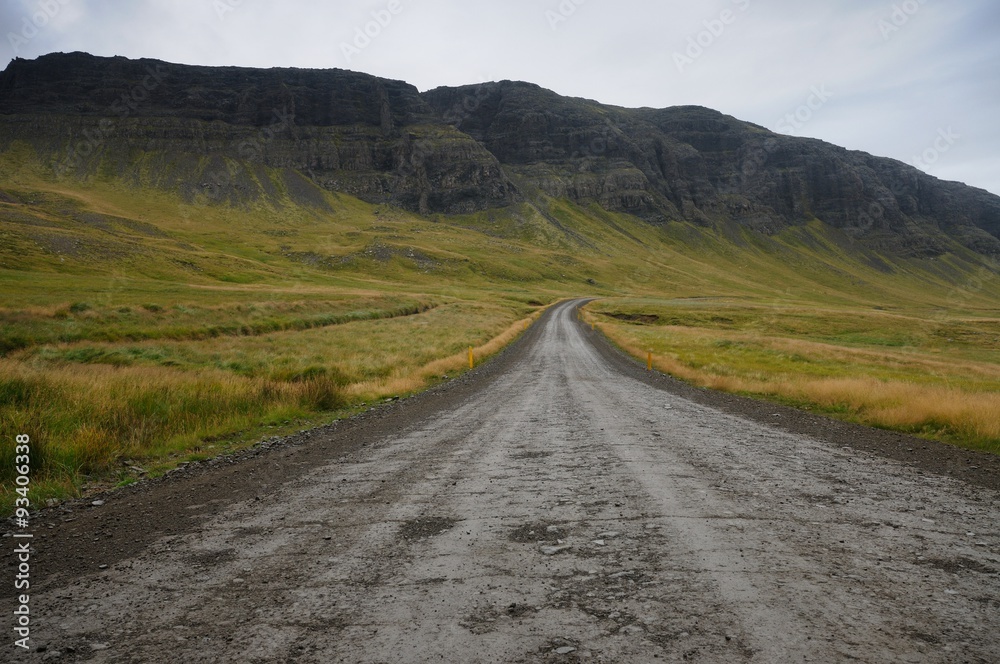 Empty gravel route in Iceland Empty gravel route in Iceland