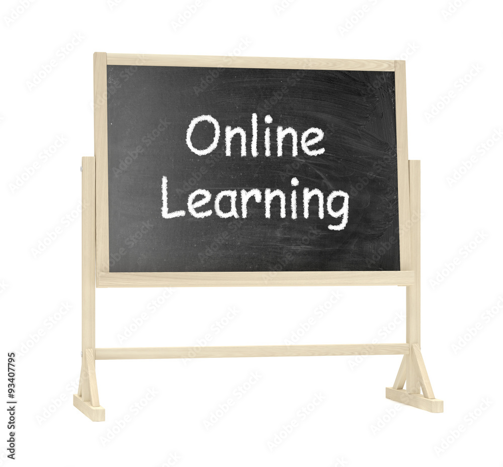 Fototapeta premium Online learning concept. Blackboard, chalkboard isolated on