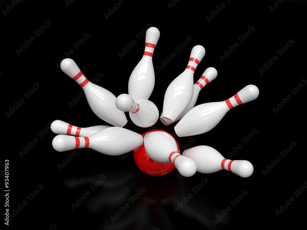 Bowling ball and skittles isolated Bowling ball and skittles isolated