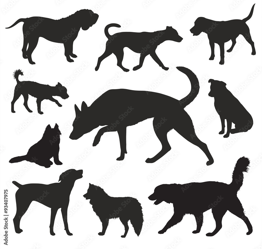 Dog  Silhouettes vector set