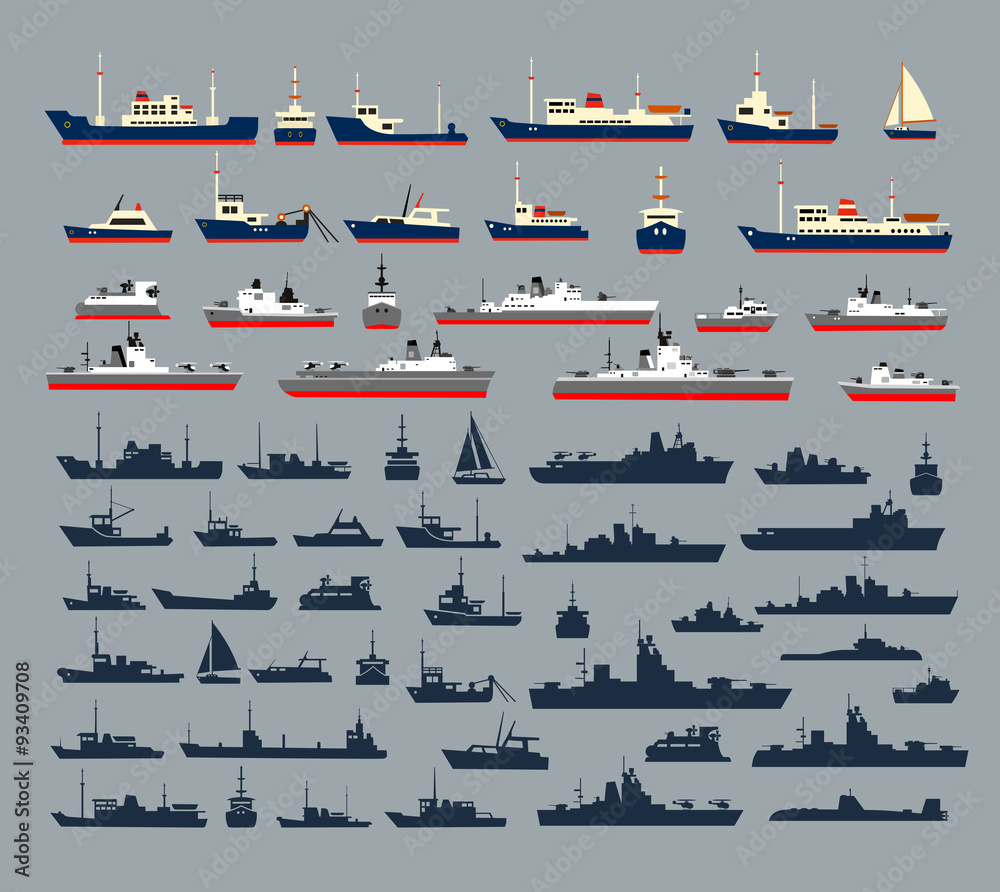 silhouettes of ships silhouettes of ships