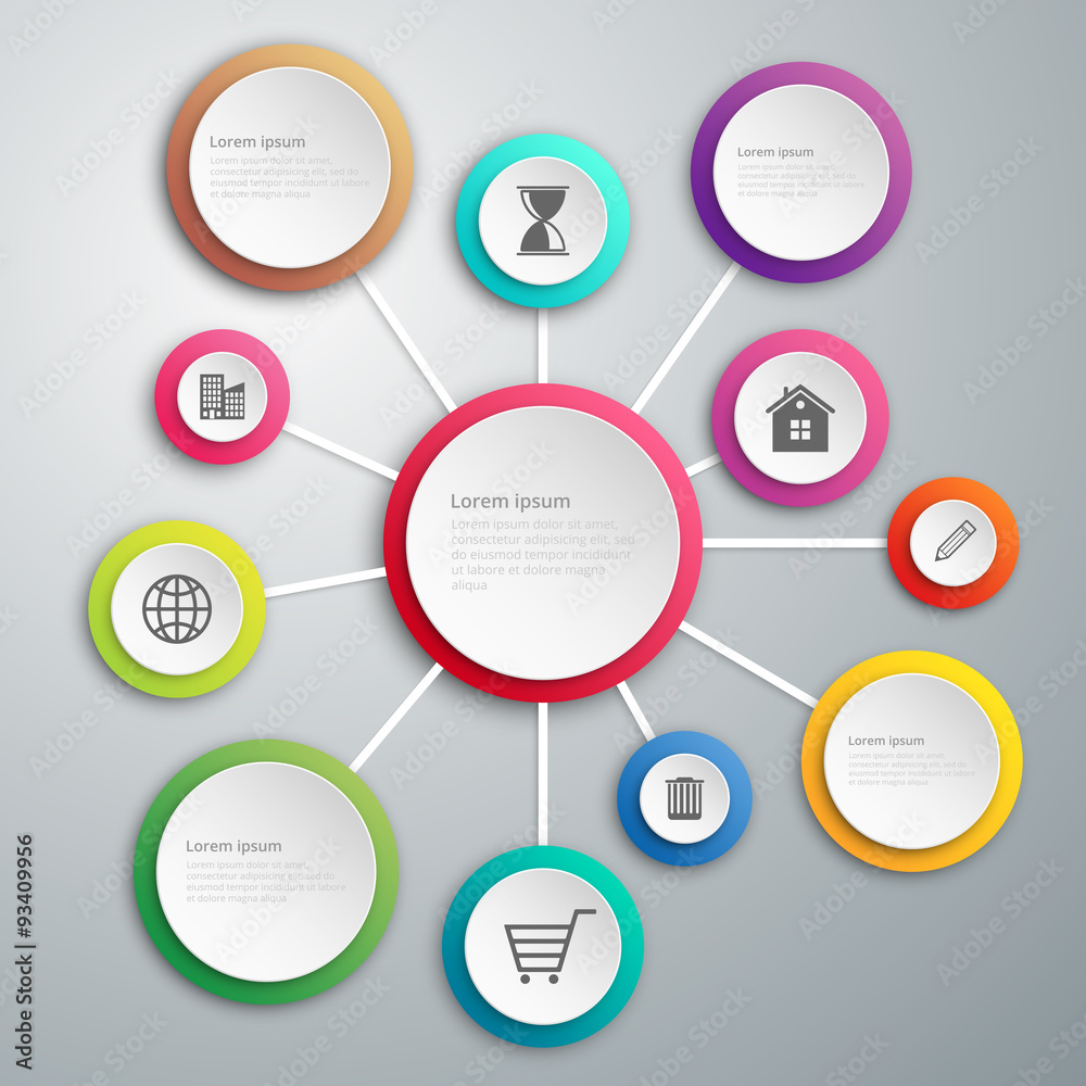 Vector illustration infographics paper circles. Vector illustration infographics paper circles.